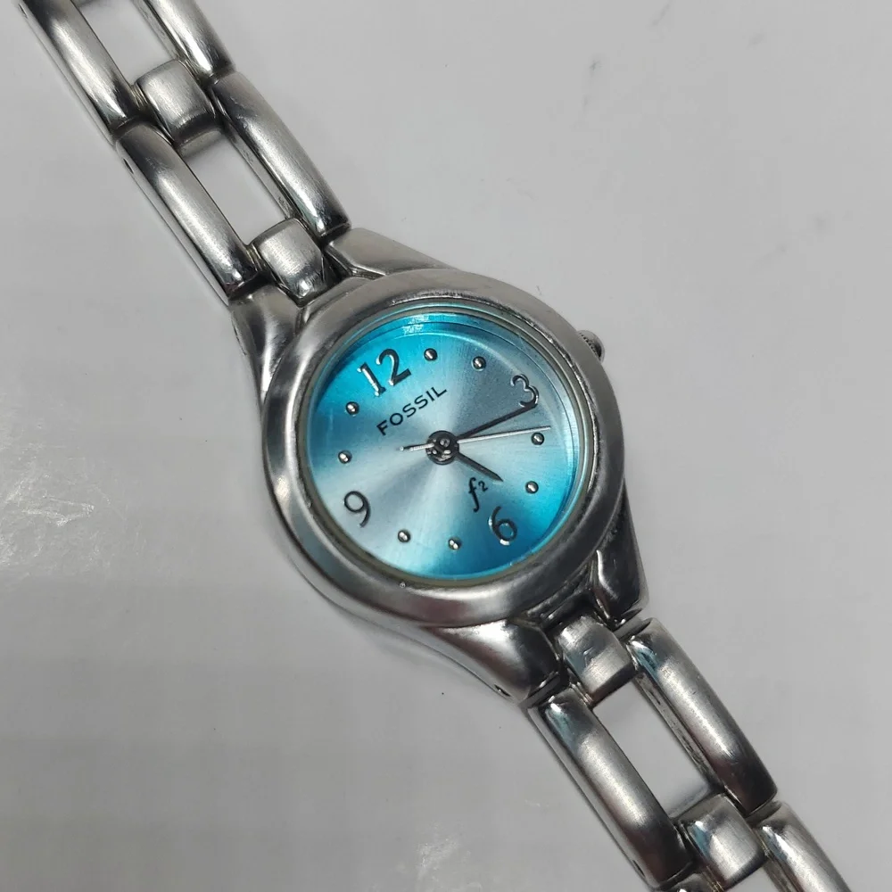Fossil ES 9466 Turquoise Blue Dial Silver Stainless Steel Watch